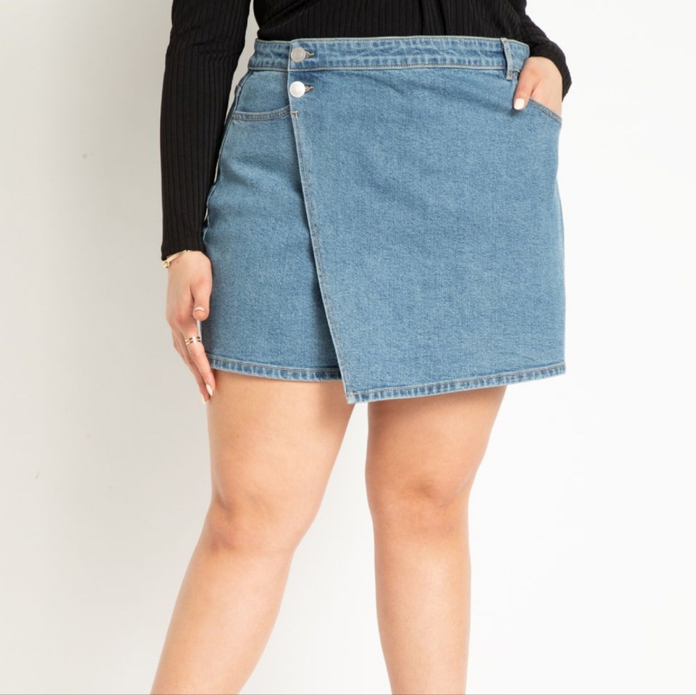 ASOS Curve Denim Wrap Skort